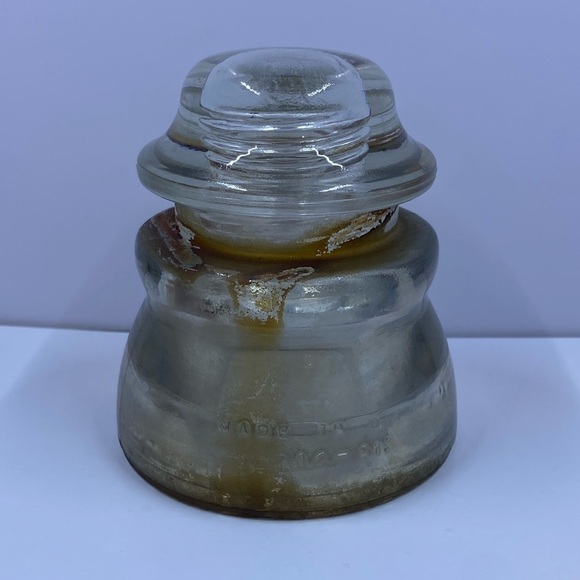 2 GLASS INSULATORS~FROM UTILITY POLE~HEMINGRAY #45 W/FLAT BOTTOM~G23 - Picture 10 of 13